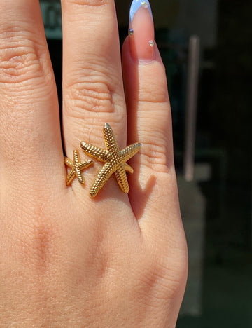 Anillo doble estrella de mar